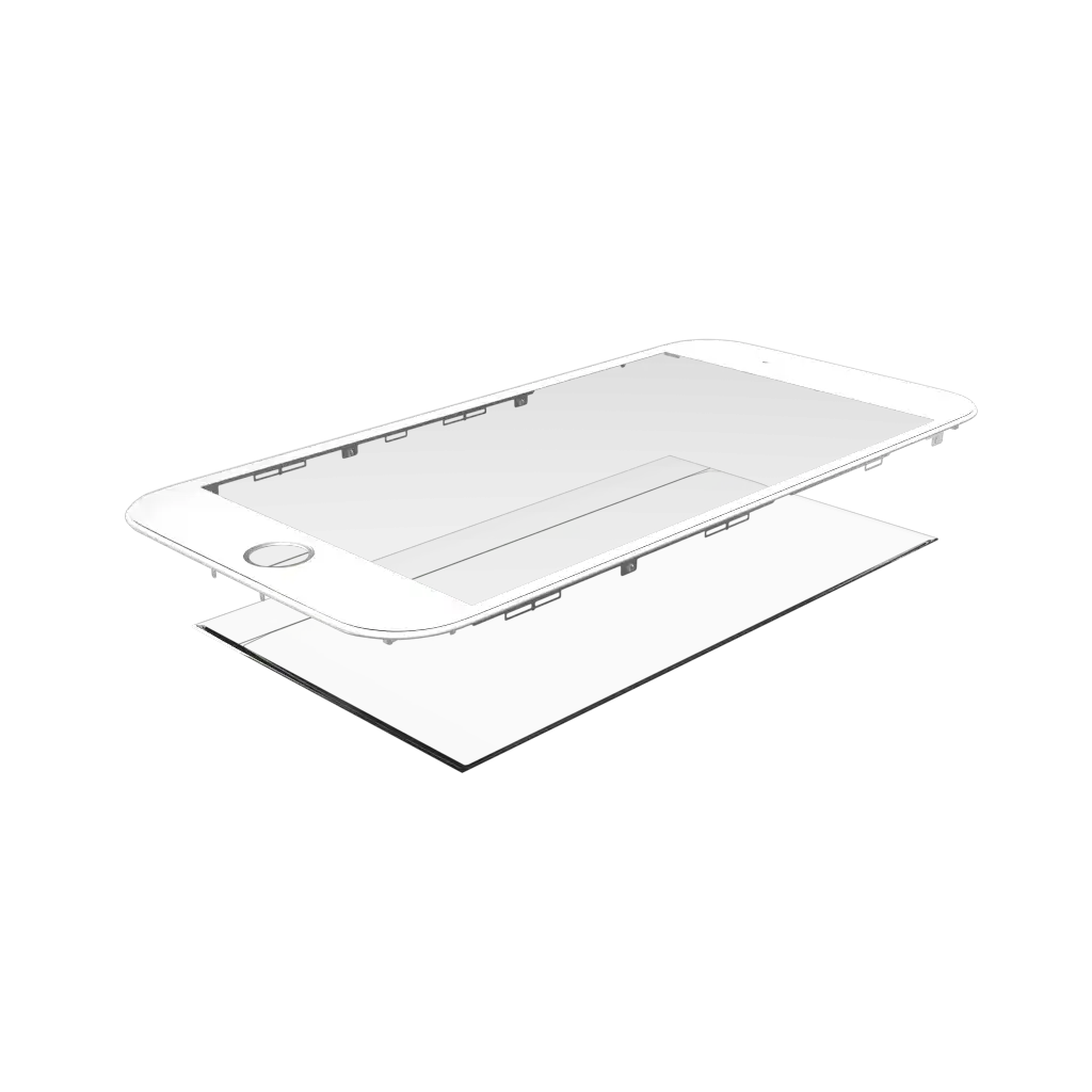 2 in 1 (Front Glass + Frame Pre-Installed) For iPhone 6 (2 Pack) (White)