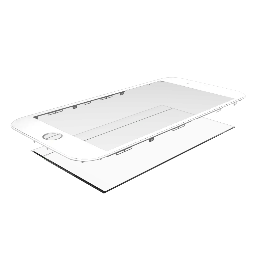 2 in 1 (Front Glass + Frame Pre-Installed) For iPhone 6S Plus (White) (2 Pack)