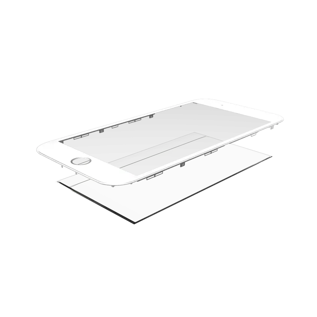 2 in 1 (Front Glass + Frame Pre-Installed) For iPhone 6S (2 Pack) (White)