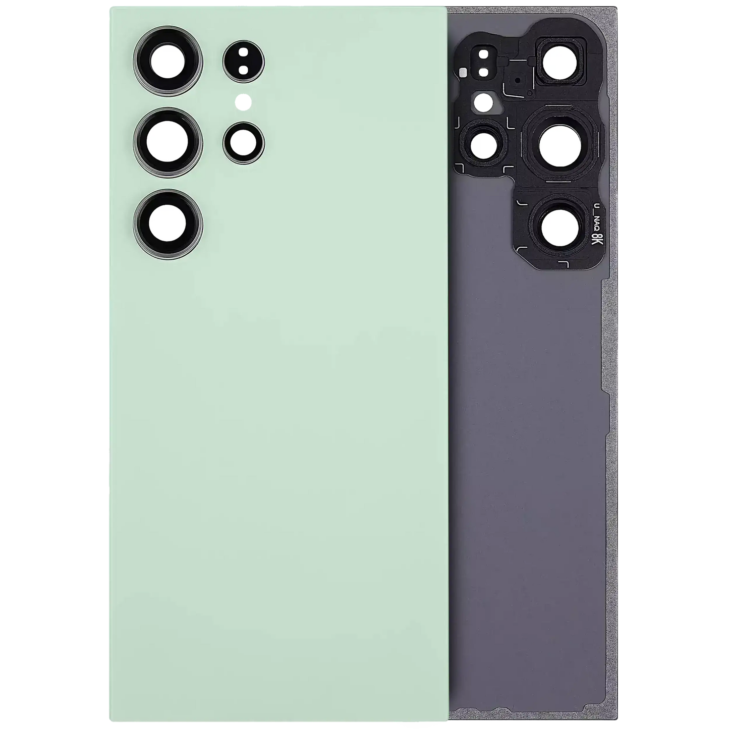 Back Cover Glass With Camera Lens For Samsung Galaxy S24 Ultra 5G (No Logo) (Aftermarket Plus) (Titanium Green)