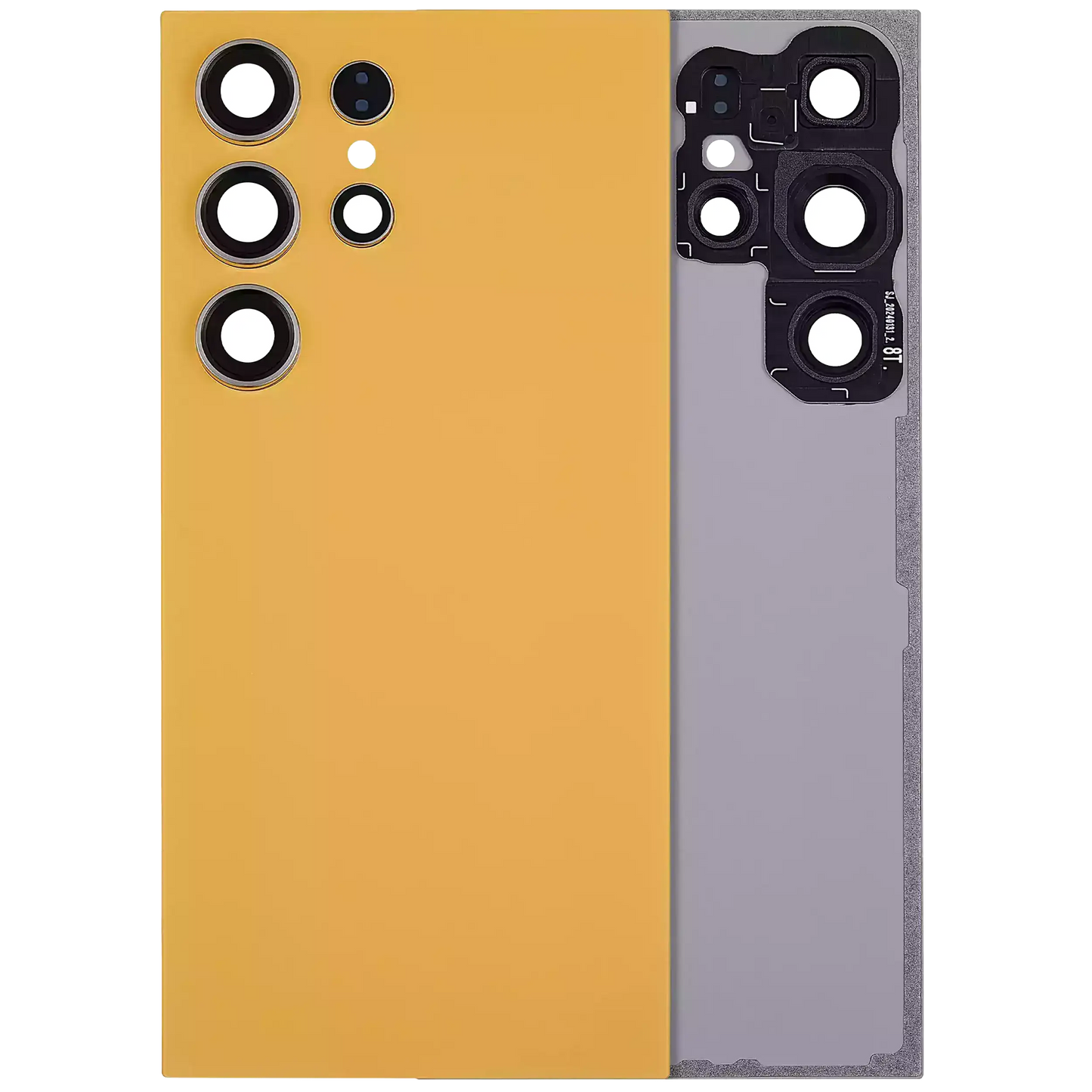 Back Cover Glass With Camera Lens For Samsung Galaxy S24 Ultra 5G (No Logo) (Aftermarket Plus) (Titanium Orange)