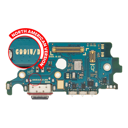 Charging Port Board With Sim Card Reader For Samsung Galaxy S21 5G (G991U) (US Version) (Premium)