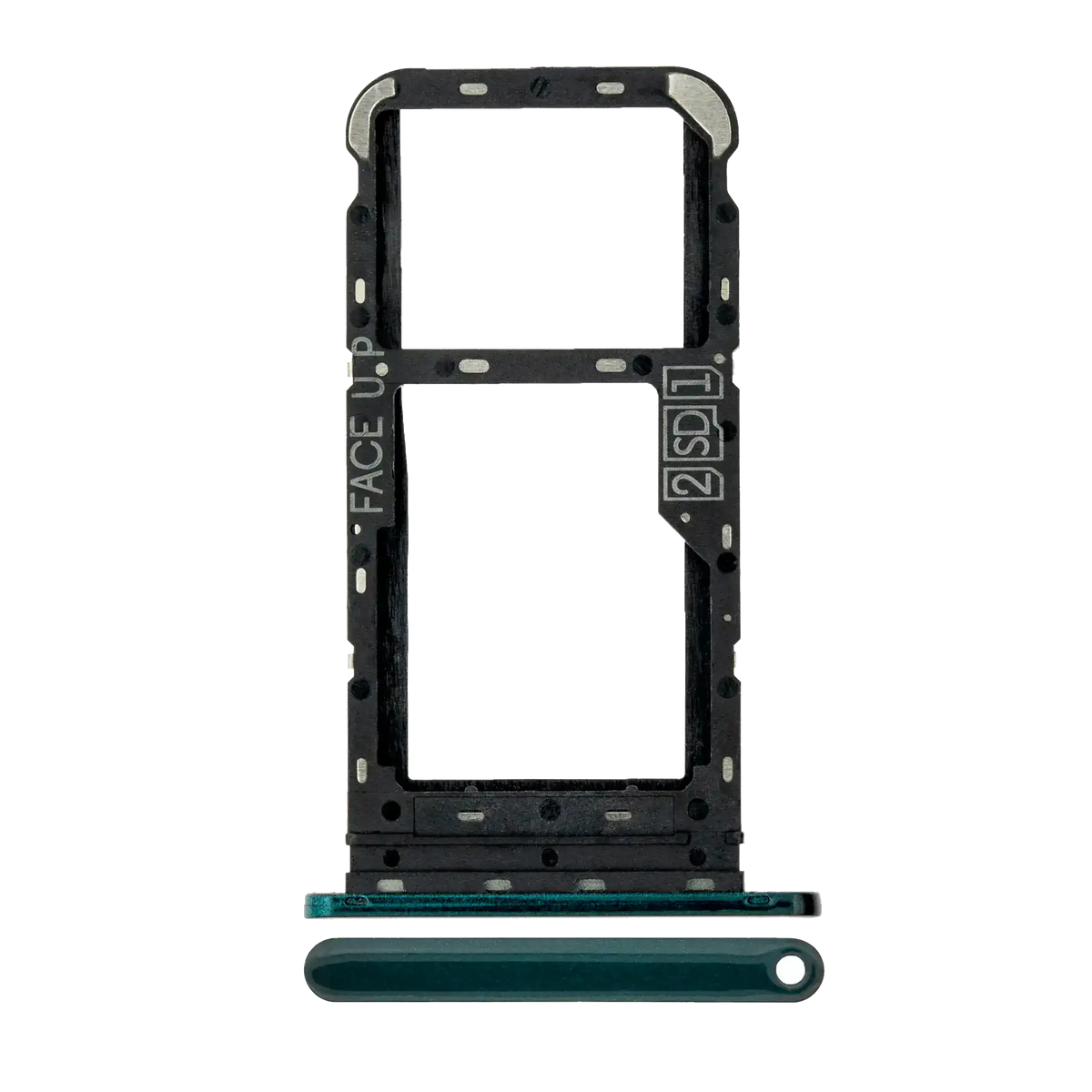 Dual Sim Card Tray For Motorola One Fusion (XT2073 / 2020) (Emerald Green) - Motorola replacement part - product image 1 - SKU 107082023526