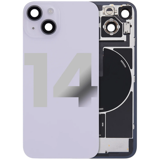 Back Glass w/ MagSafe Magnet & NFC & Flashlight Flex For iPhone 14 (Used OEM Pull: Grade A) (Purple)