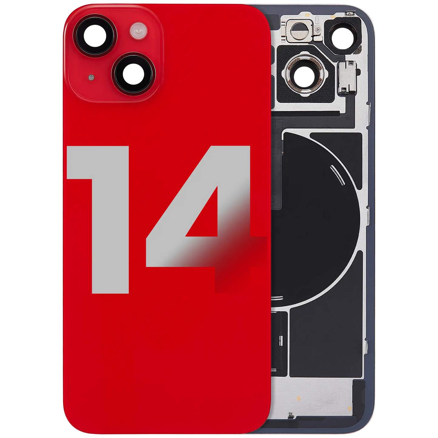 Back Glass w/ MagSafe Magnet & NFC & Flashlight Flex For iPhone 14 (Used OEM Pull: Grade A) (Red)