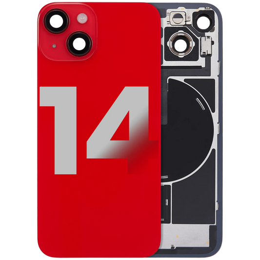 Back Glass w/ MagSafe Magnet & NFC & Flashlight Flex For iPhone 14 (Used OEM Pull: Grade A) (Red)