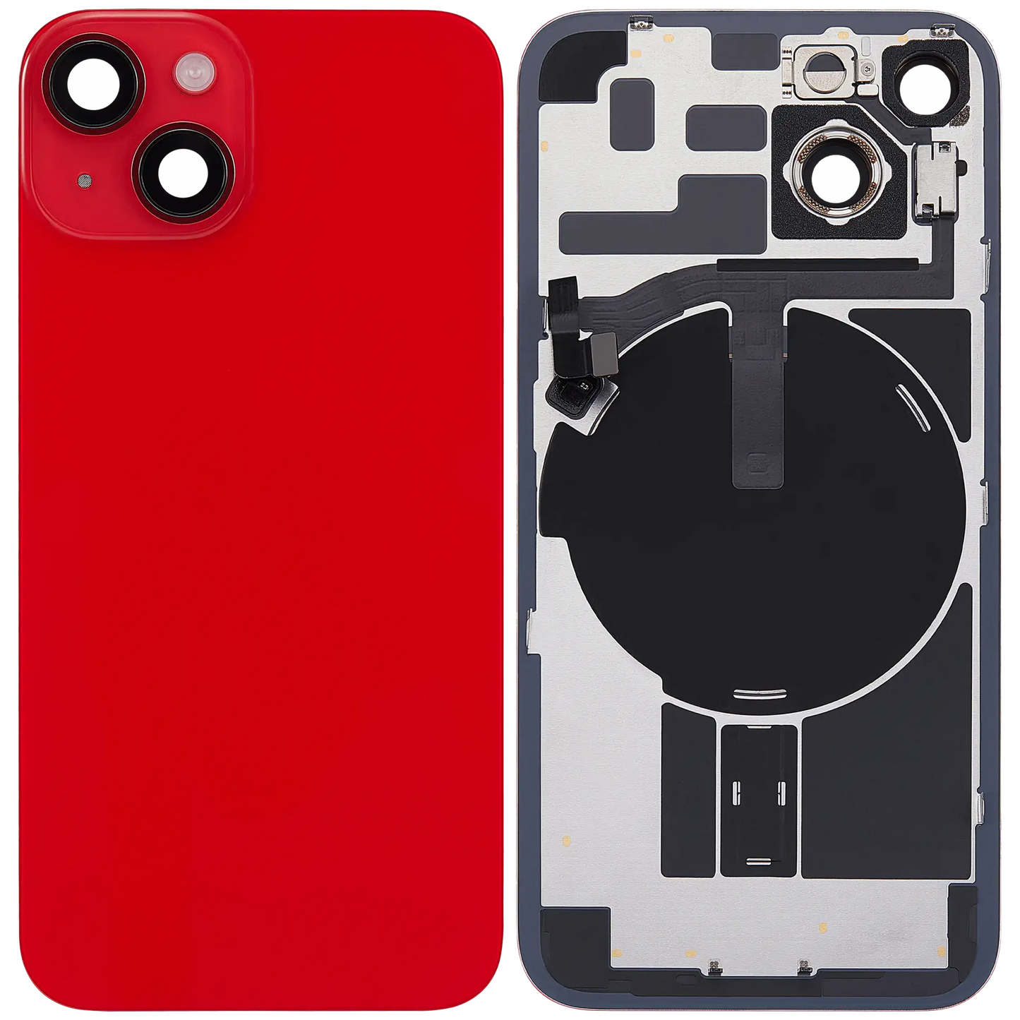 Back Glass w/ MagSafe Magnet & NFC & Flashlight Flex For iPhone 14 (Used OEM Pull: Grade A) (Red)