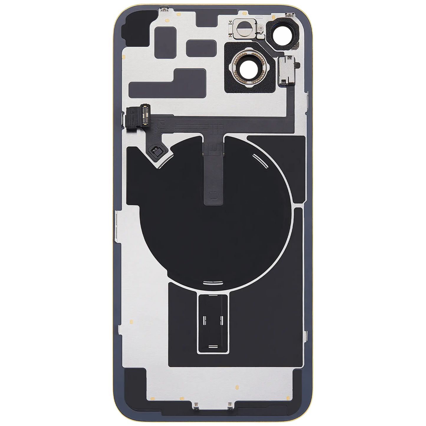Back Glass w/ MagSafe Magnet & NFC & Flashlight Flex For iPhone 14 Plus (Used OEM Pull: Grade A) (Yellow)