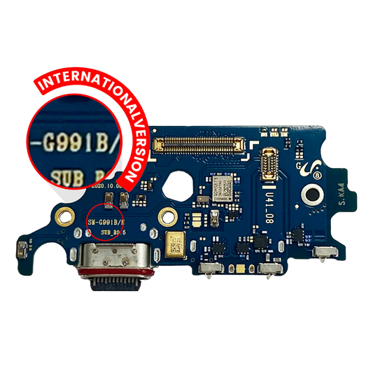 Charging Port Board With Sim Card Reader For Samsung Galaxy S21 5G (G991B) (International Version) (Premium)