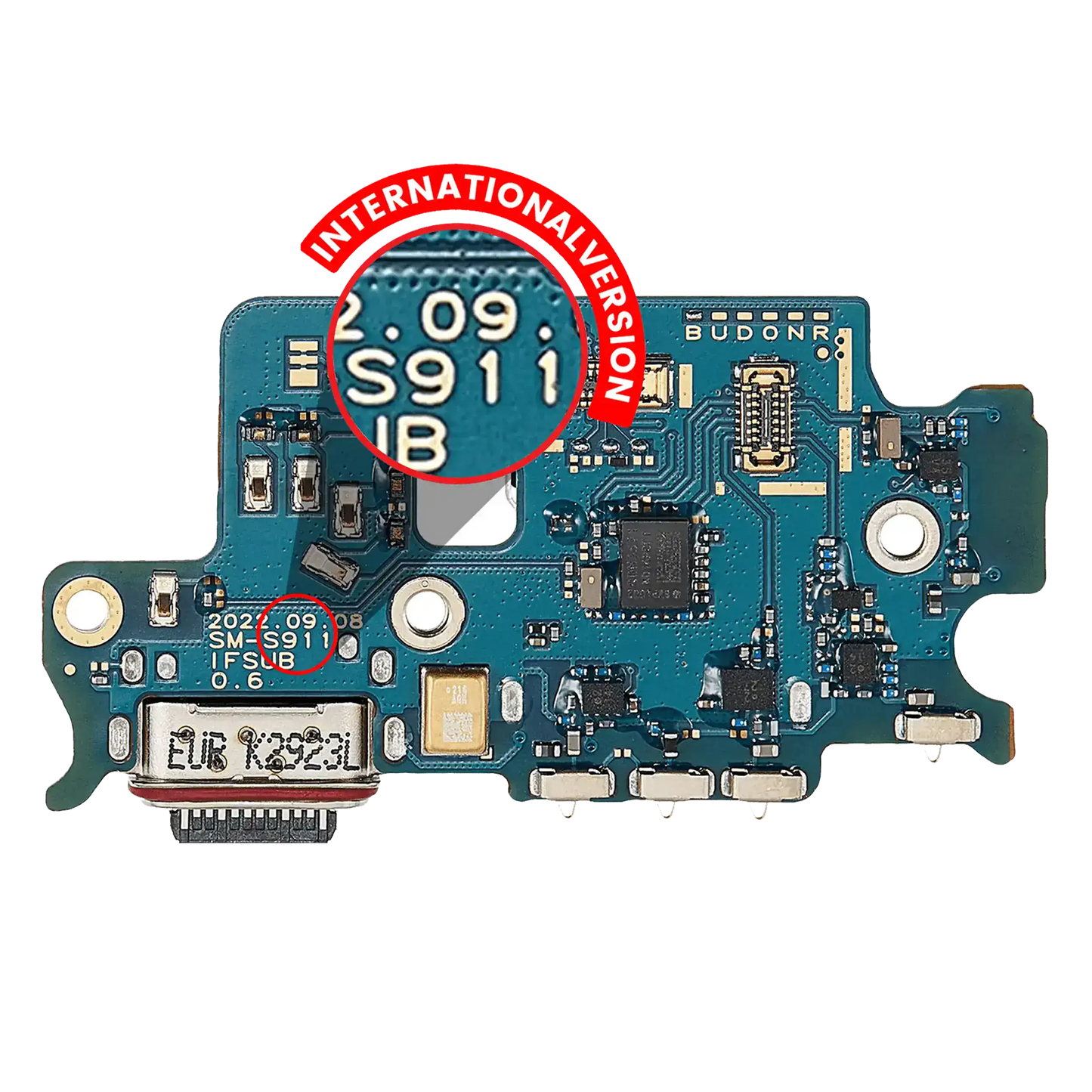Charging Port Board With Sim Card Reader For Samsung Galaxy S23 5G (S911B) (International Version) (Premium)