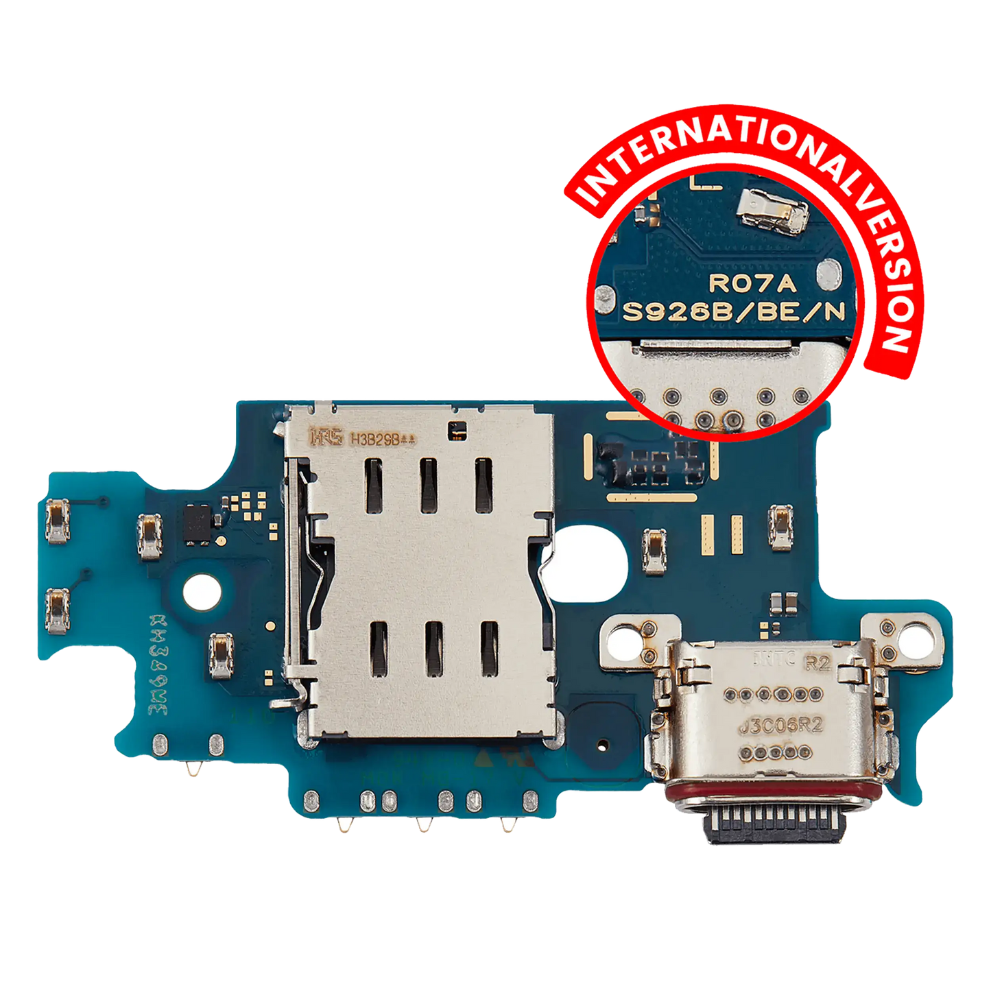 Charging Port Board With Sim Card Reader For Samsung Galaxy S24 Plus 5G (S926B) (International Version) (Premium)