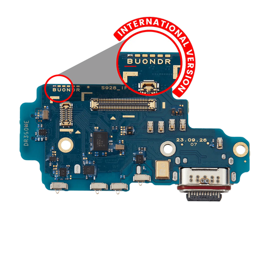 Charging Port Board With Sim Card Reader For Samsung Galaxy S24 Ultra 5G (S928B) (International Version) (Premium)