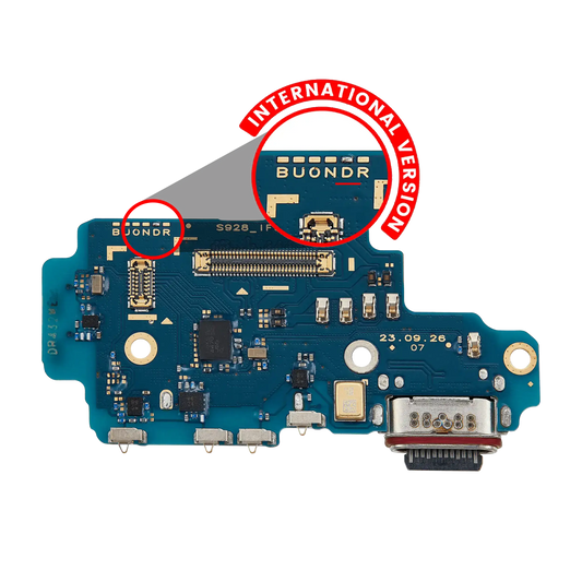 Charging Port Board With Sim Card Reader For Samsung Galaxy S24 Ultra 5G (S928D) (International Version) (Premium)