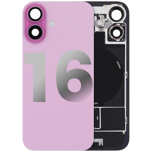 Back Glass w/ MagSafe Magnet & NFC & Flashlight Flex For iPhone 16 (Used OEM Pull: Grade B) (Pink) — product photo 1