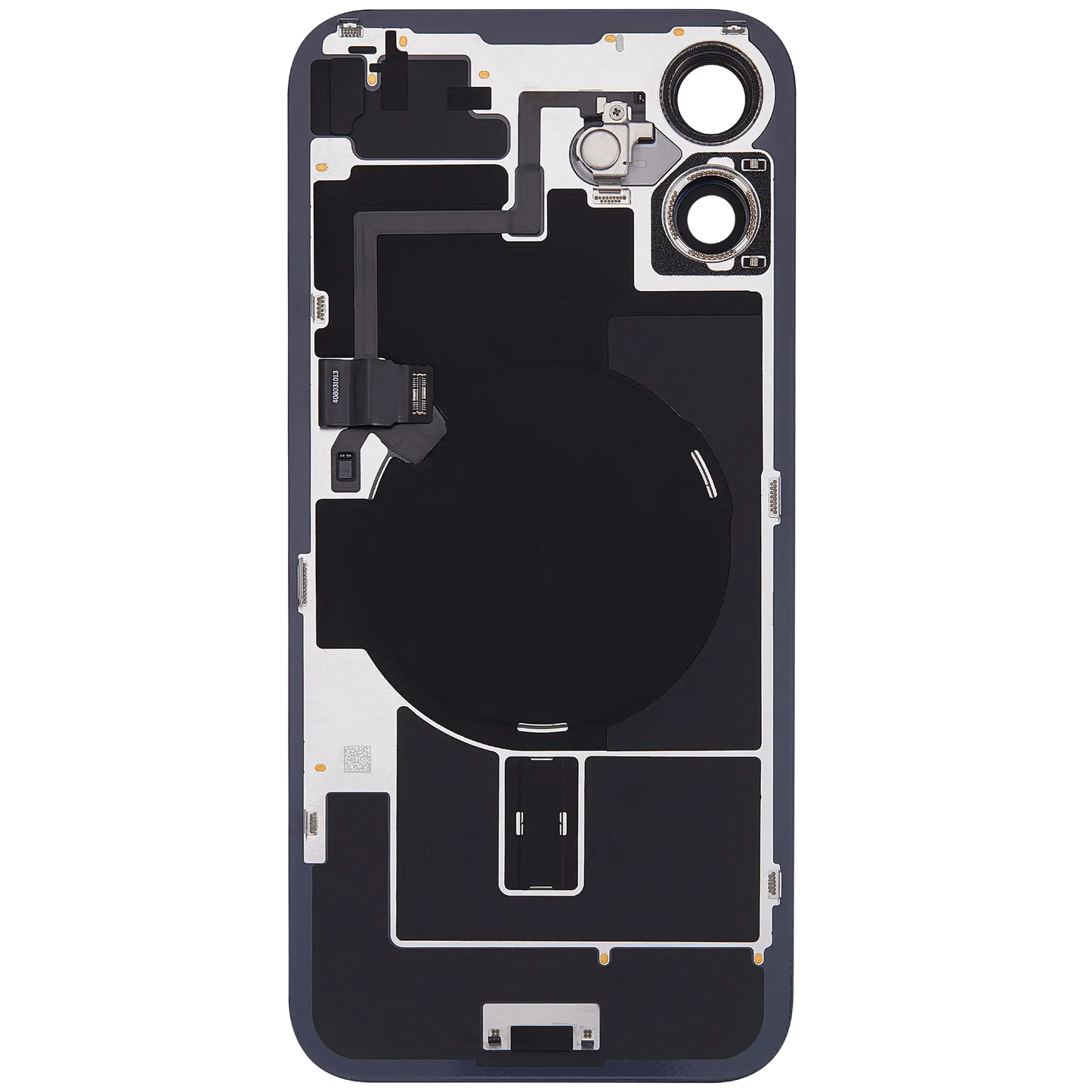 Back Glass w/ MagSafe Magnet & NFC & Flashlight Flex For iPhone 16 Plus (Used OEM Pull: Grade A) (Black)