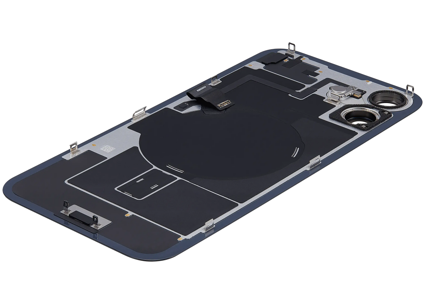 Back Glass w/ MagSafe Magnet & NFC & Flashlight Flex For iPhone 16 Plus (Used OEM Pull: Grade A) (Black)