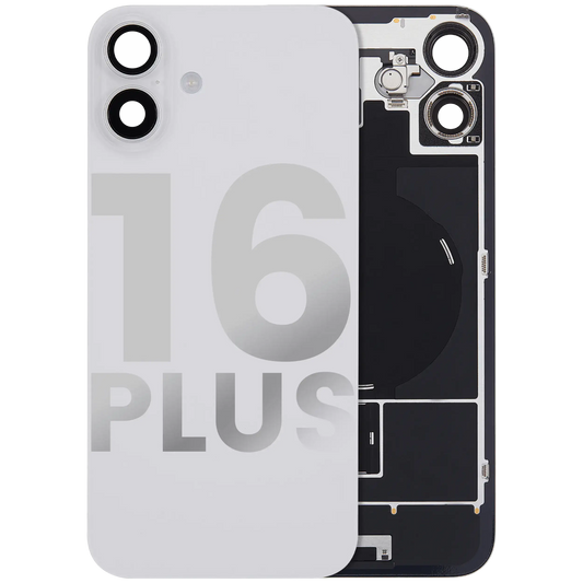 Back Glass w/ MagSafe Magnet & NFC & Flashlight Flex For iPhone 16 Plus (Used OEM Pull: Grade B) (White)