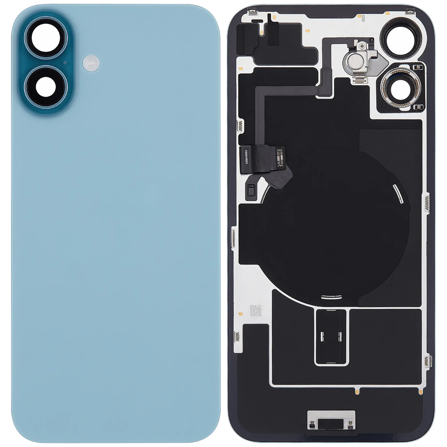 Back Glass w/ MagSafe Magnet & NFC & Flashlight Flex For iPhone 16 Plus (Used OEM Pull: Grade B) (Teal)