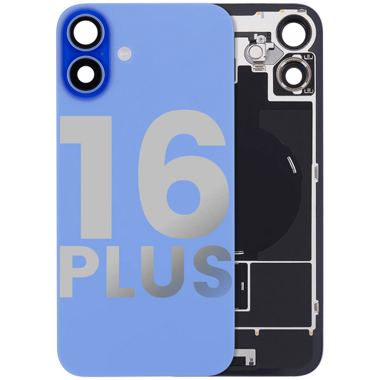 Back Glass w/ MagSafe Magnet & NFC & Flashlight Flex For iPhone 16 Plus (Used OEM Pull: Grade B) (Ultramarine)