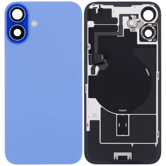Back Glass w/ MagSafe Magnet & NFC & Flashlight Flex For iPhone 16 Plus (Used OEM Pull: Grade A) (Ultramarine)