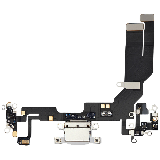 Charging Port Flex Cable Compatible For iPhone 16e / 17e (Premium) (White)