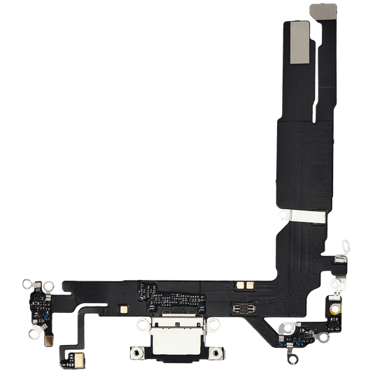 Charging Port Flex Cable For iPhone 16 (Aftermarket Plus) (Black)
