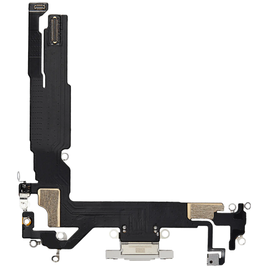 Charging Port Flex Cable For iPhone 16 (Premium) (White)