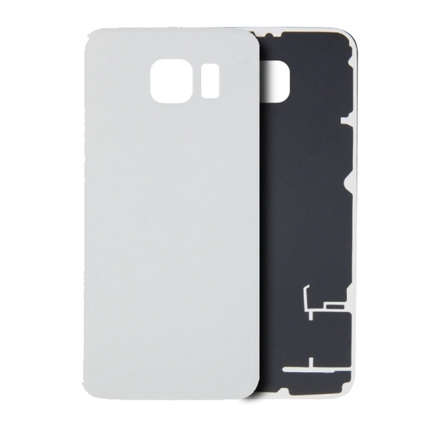 Back Cover Glass For Samsung Galaxy S6 (No Logo) (Aftermarket Plus) (White)