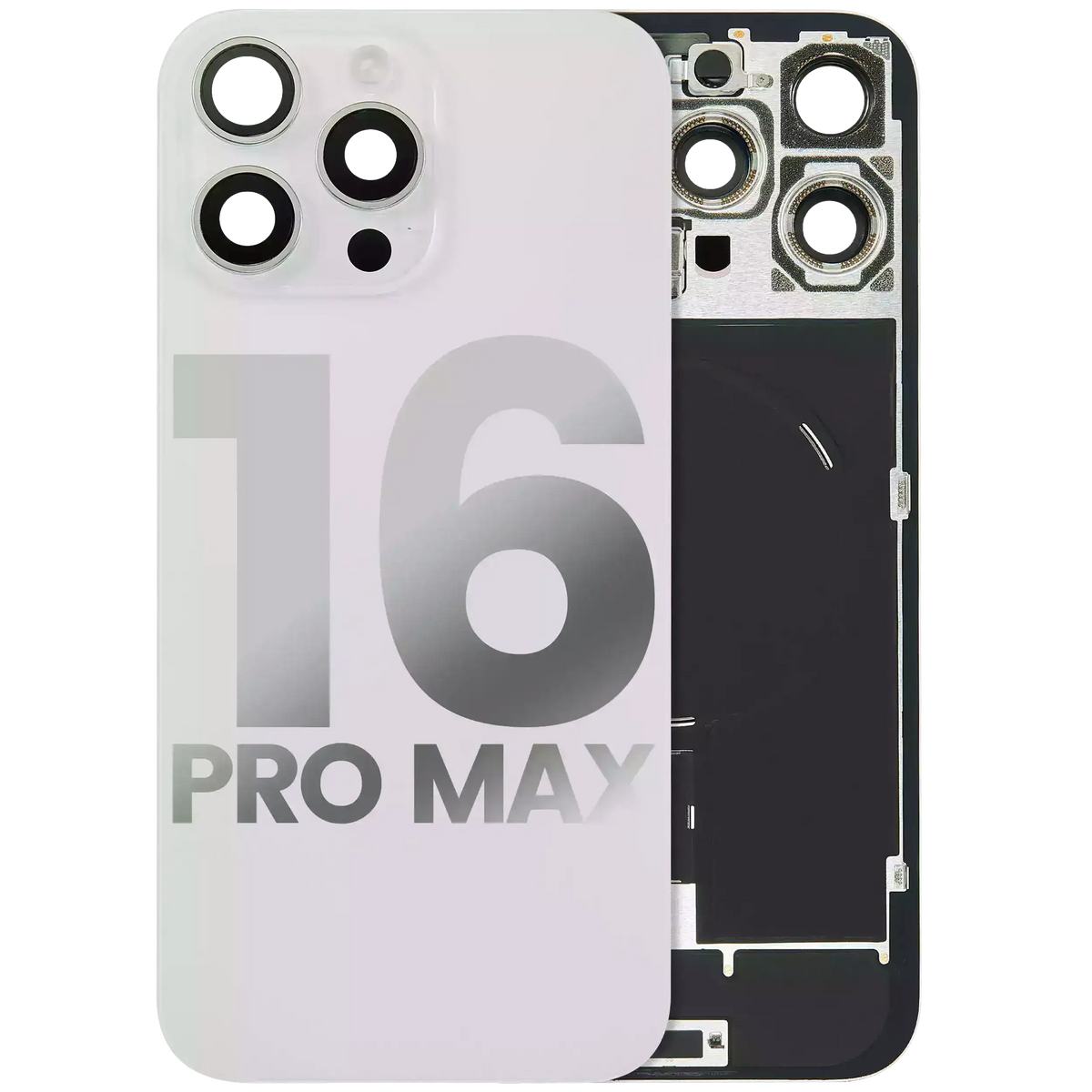 Back Glass w/ MagSafe Magnet & NFC & Flashlight Flex For iPhone 16 Pro Max (Used OEM Pull: Grade A) (White Titanium) — product photo 1