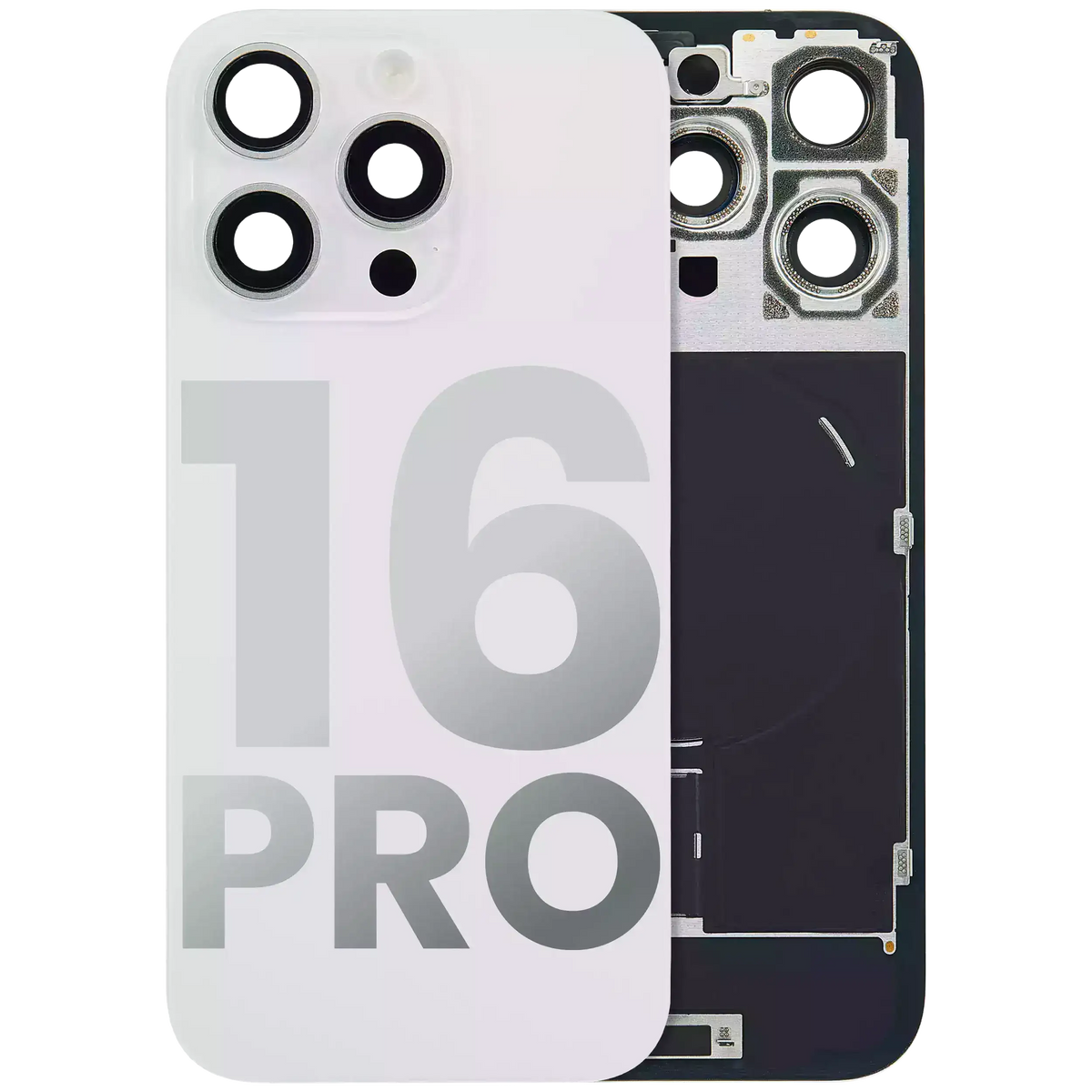 Back Glass w/ MagSafe Magnet & NFC & Flashlight Flex For iPhone 16 Pro (Used OEM Pull: Grade A) (White Titanium) — product photo 1