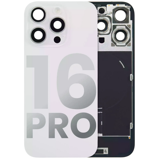 Back Glass w/ MagSafe Magnet & NFC & Flashlight Flex For iPhone 16 Pro (Used OEM Pull: Grade A) (White Titanium) — product photo 1