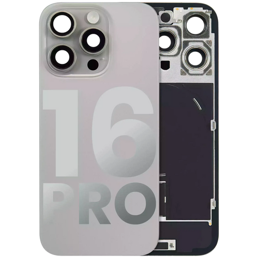 Back Glass w/ MagSafe Magnet & NFC & Flashlight Flex For iPhone 16 Pro (Used OEM Pull: Grade A) (Natural Titanium) — product photo 1