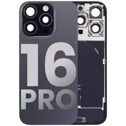 Back Glass w/ MagSafe Magnet & NFC & Flashlight Flex For iPhone 16 Pro (Used OEM Pull: Grade A) (Black Titanium) — product photo 1