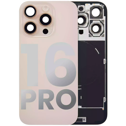 Back Glass w/ MagSafe Magnet & NFC & Flashlight Flex For iPhone 16 Pro (Used OEM Pull: Grade A) (Desert Titanium) — product photo 1