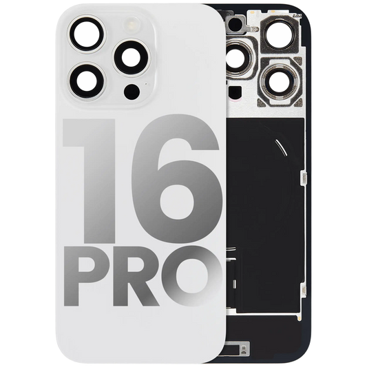 Back Glass w/ MagSafe Magnet & NFC & Flashlight Flex For iPhone 16 Pro (Used OEM Pull: Grade A) (White Titanium)