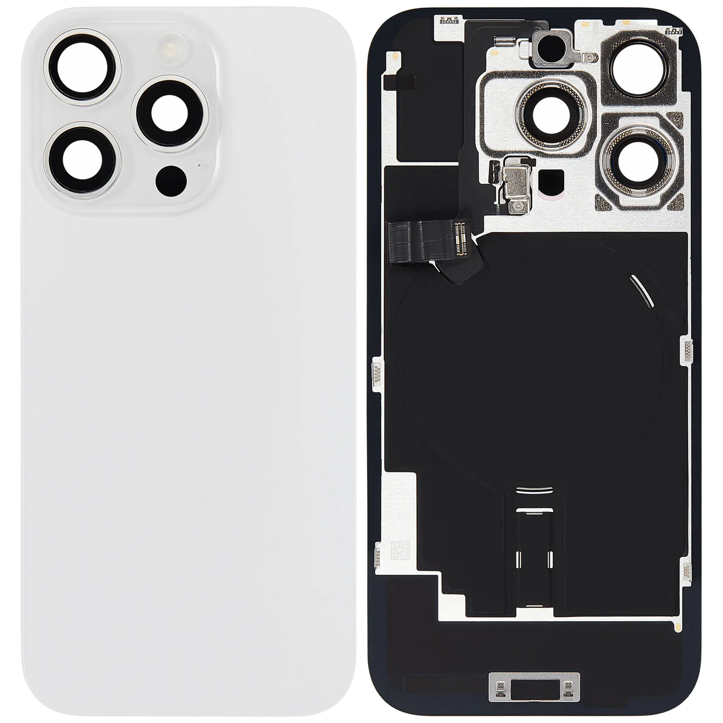 Back Glass w/ MagSafe Magnet & NFC & Flashlight Flex For iPhone 16 Pro (Used OEM Pull: Grade B) (White Titanium)