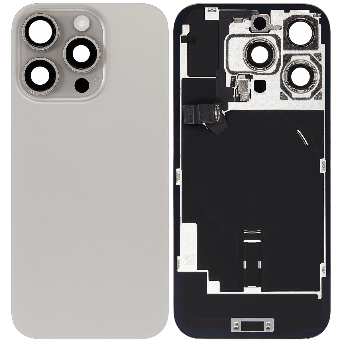 Back Glass w/ MagSafe Magnet & NFC & Flashlight Flex For iPhone 16 Pro (Used OEM Pull: Grade B) (Natural Titanium) — product photo 5