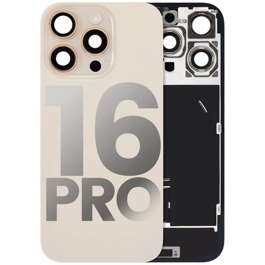 Back Glass w/ MagSafe Magnet & NFC & Flashlight Flex For iPhone 16 Pro (Used OEM Pull: Grade B) (Desert Titanium) — product photo 1