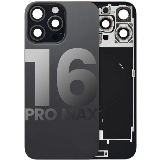 Back Glass w/ MagSafe Magnet & NFC & Flashlight Flex For iPhone 16 Pro Max (Used OEM Pull: Grade A) (Black Titanium)