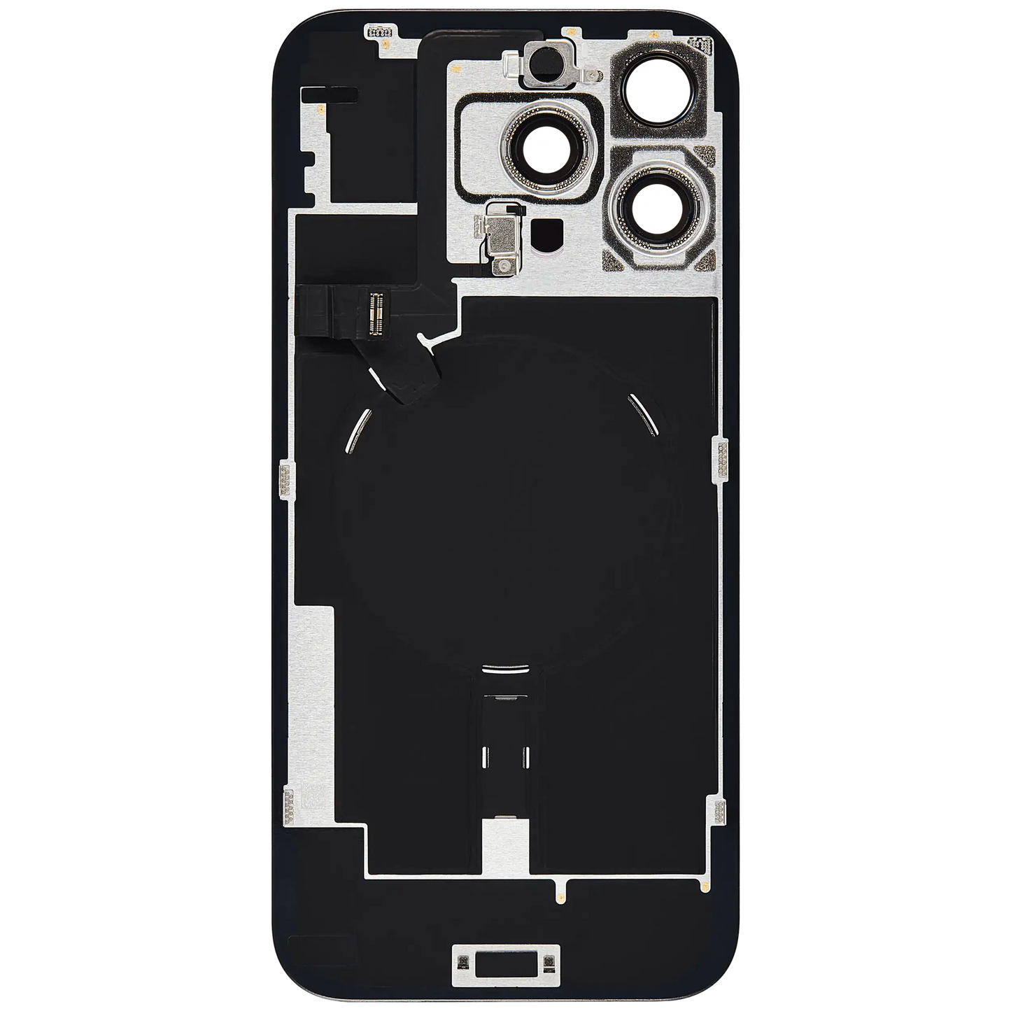 Back Glass w/ MagSafe Magnet & NFC & Flashlight Flex For iPhone 16 Pro Max (Used OEM Pull: Grade A) (Black Titanium)