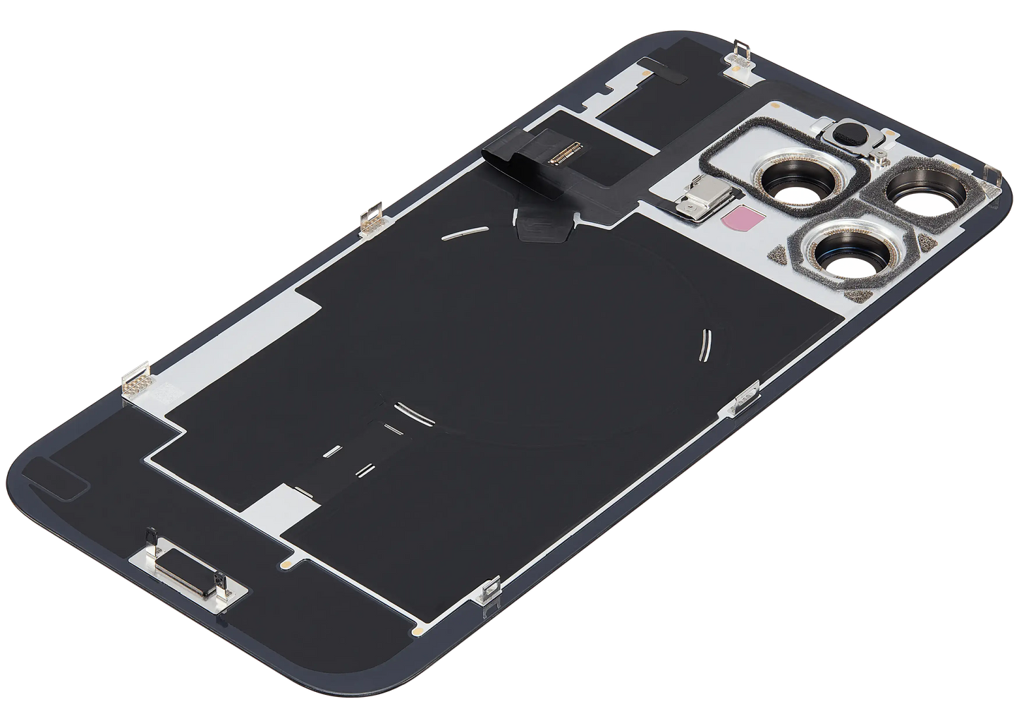 Back Glass w/ MagSafe Magnet & NFC & Flashlight Flex For iPhone 16 Pro Max (Used OEM Pull: Grade A) (Black Titanium)