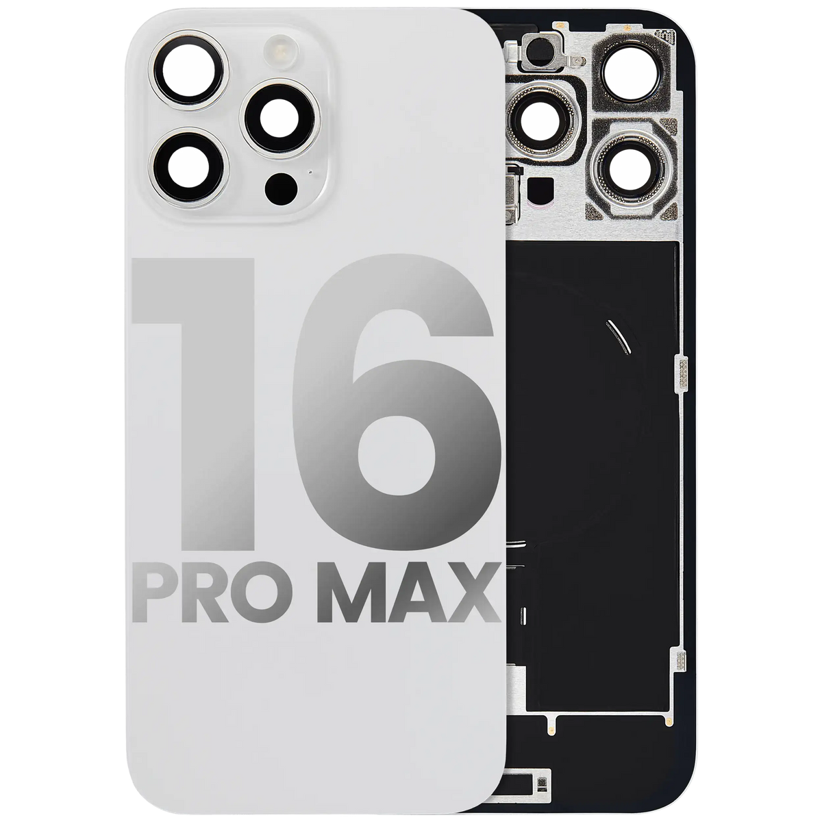 Back Glass w/ MagSafe Magnet & NFC & Flashlight Flex For iPhone 16 Pro Max (Used OEM Pull: Grade B) (White Titanium) — product photo 1