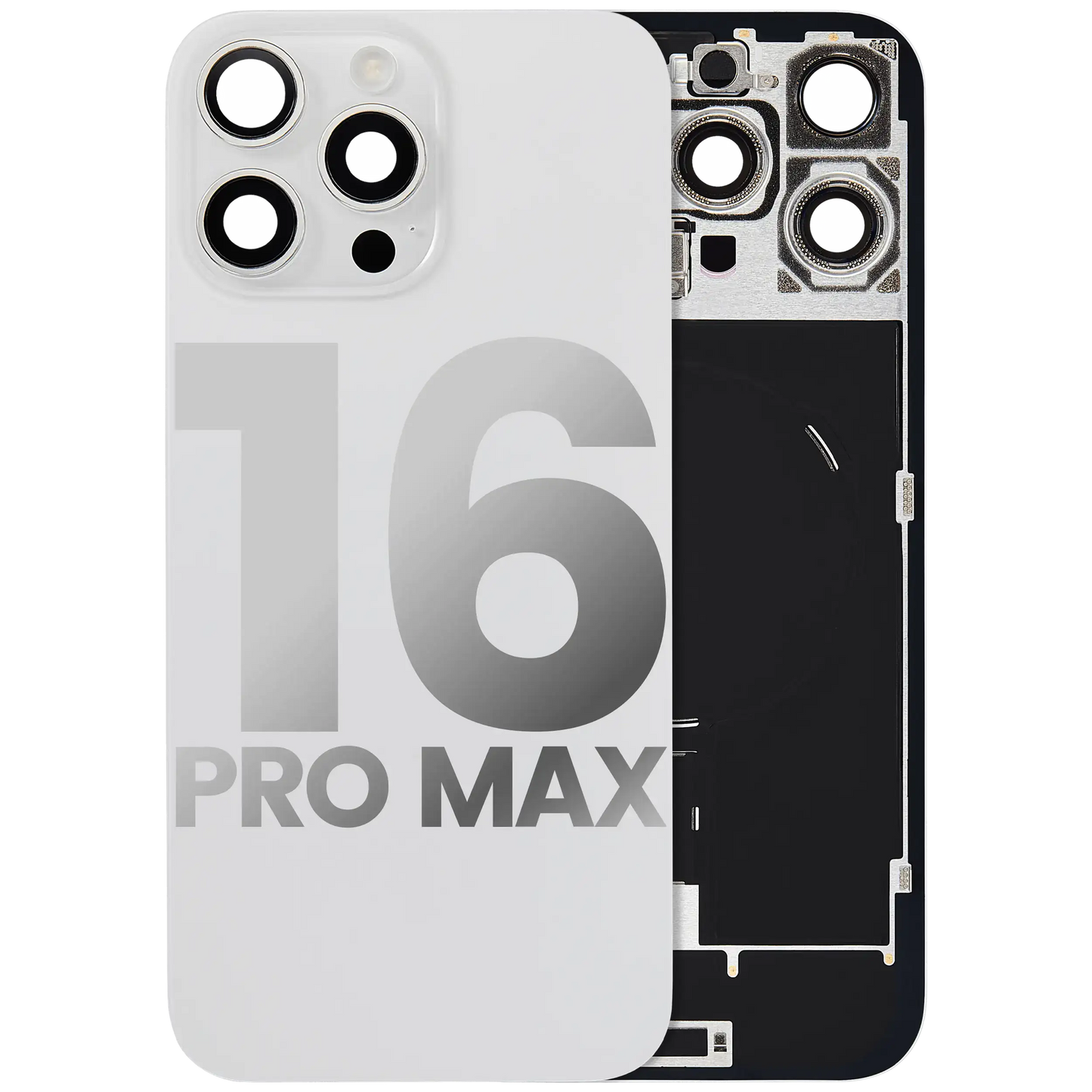 Back Glass w/ MagSafe Magnet & NFC & Flashlight Flex For iPhone 16 Pro Max (Used OEM Pull: Grade A) (White Titanium)
