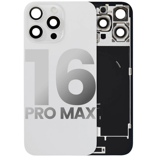 Back Glass w/ MagSafe Magnet & NFC & Flashlight Flex For iPhone 16 Pro Max (Used OEM Pull: Grade A) (White Titanium)