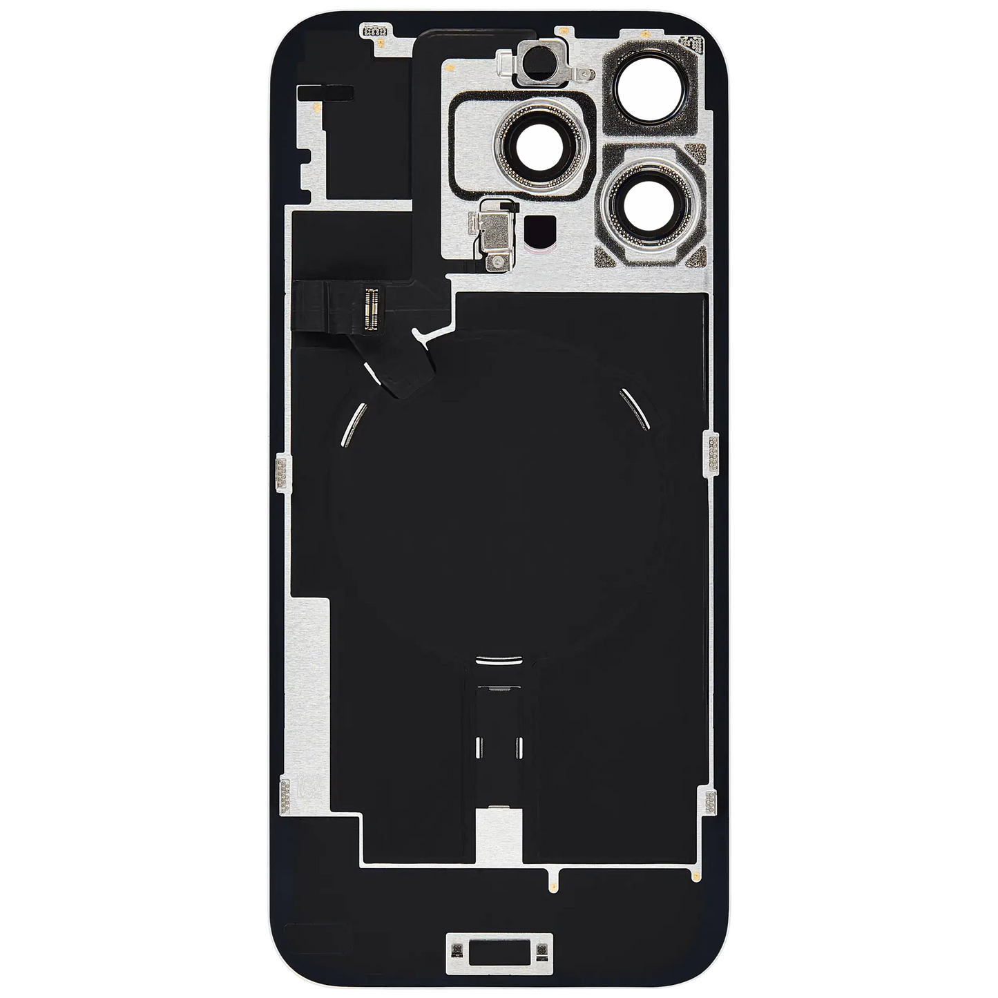 Back Glass w/ MagSafe Magnet & NFC & Flashlight Flex For iPhone 16 Pro Max (Used OEM Pull: Grade B) (White Titanium)