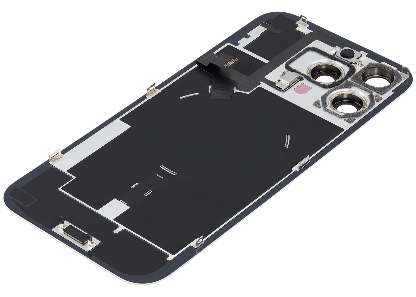 Back Glass w/ MagSafe Magnet & NFC & Flashlight Flex For iPhone 16 Pro Max (Used OEM Pull: Grade A) (White Titanium)