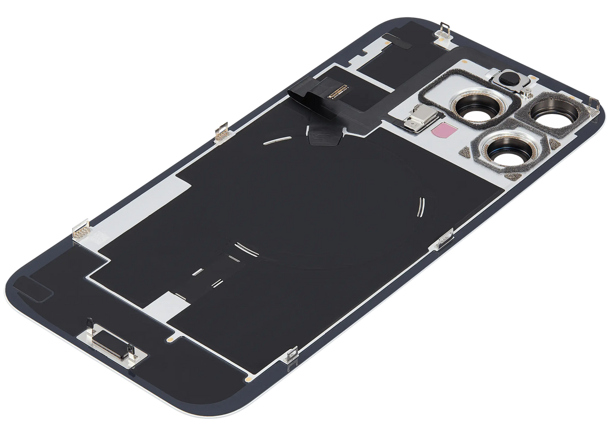 Back Glass w/ MagSafe Magnet & NFC & Flashlight Flex For iPhone 16 Pro Max (Used OEM Pull: Grade B) (White Titanium) — product photo 5