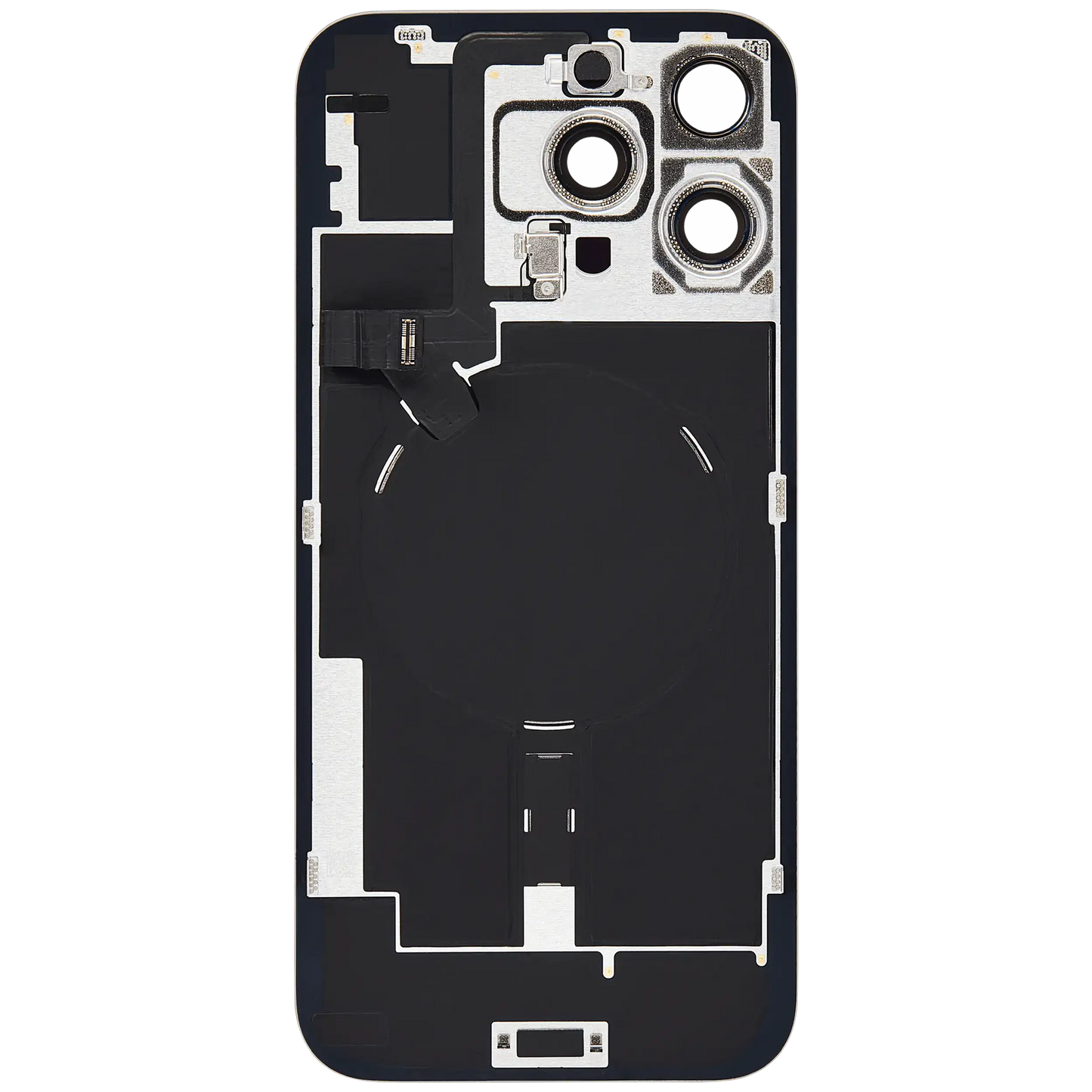 Back Glass w/ MagSafe Magnet & NFC & Flashlight Flex For iPhone 16 Pro Max (Used OEM Pull: Grade B) (Natural Titanium)