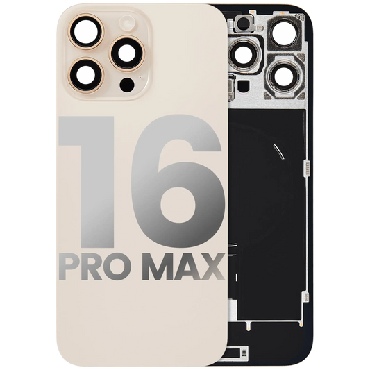 Back Glass w/ MagSafe Magnet & NFC & Flashlight Flex For iPhone 16 Pro Max (Used OEM Pull: Grade A) (Desert Titanium)