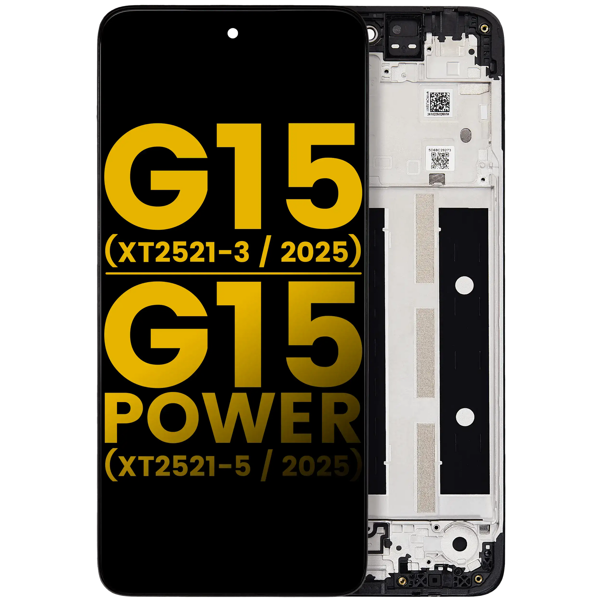 LCD Assembly With Frame For Motorola Moto G15 (XT2521-3 /2025) / G15 Power (XT2521-5 /2025) (Refurbished) (All replacement part SKU 107083546611 image 1